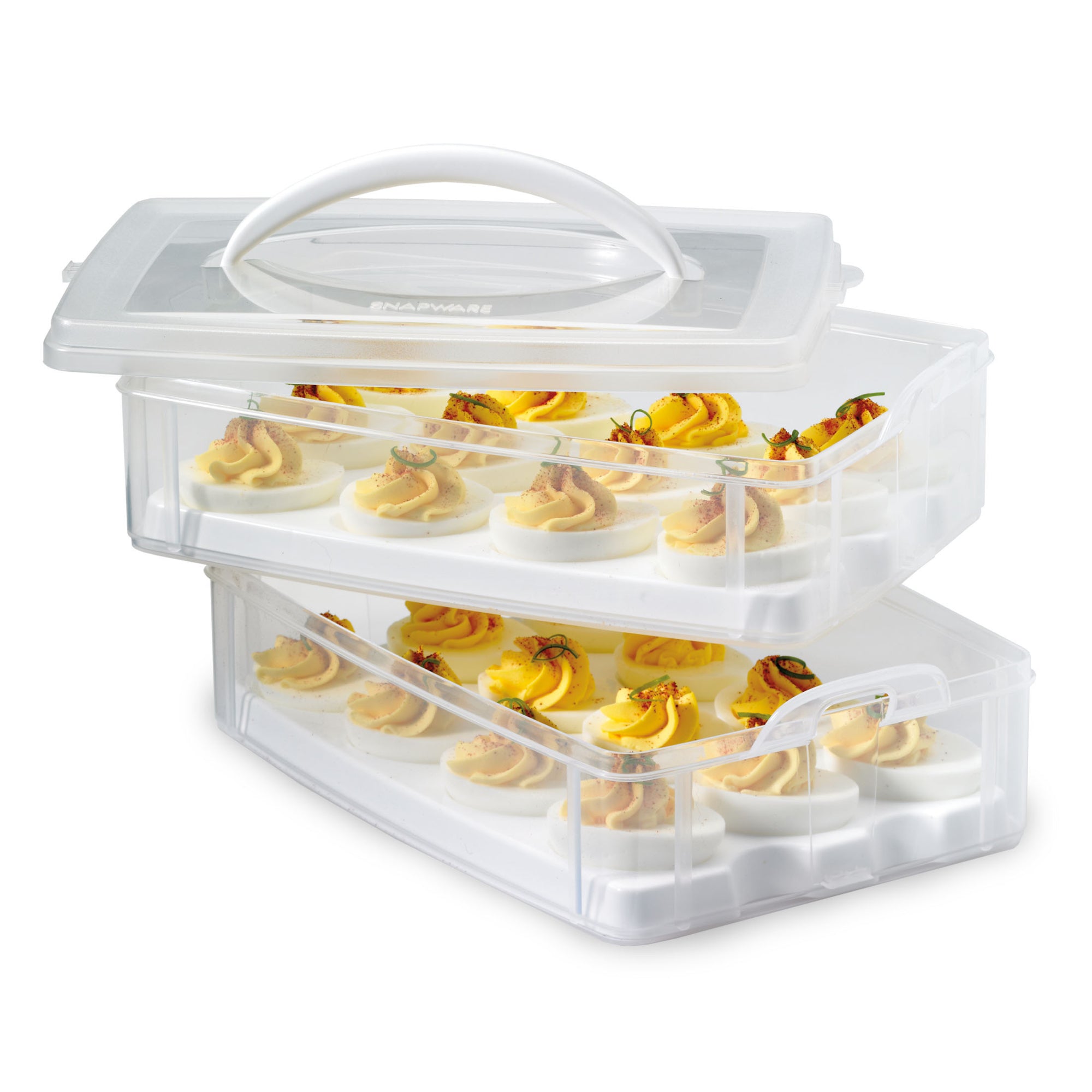 Snapware® Snap ‘N Stack 2-Layer Food Storage Container with Egg Holder Trays - Image 2
