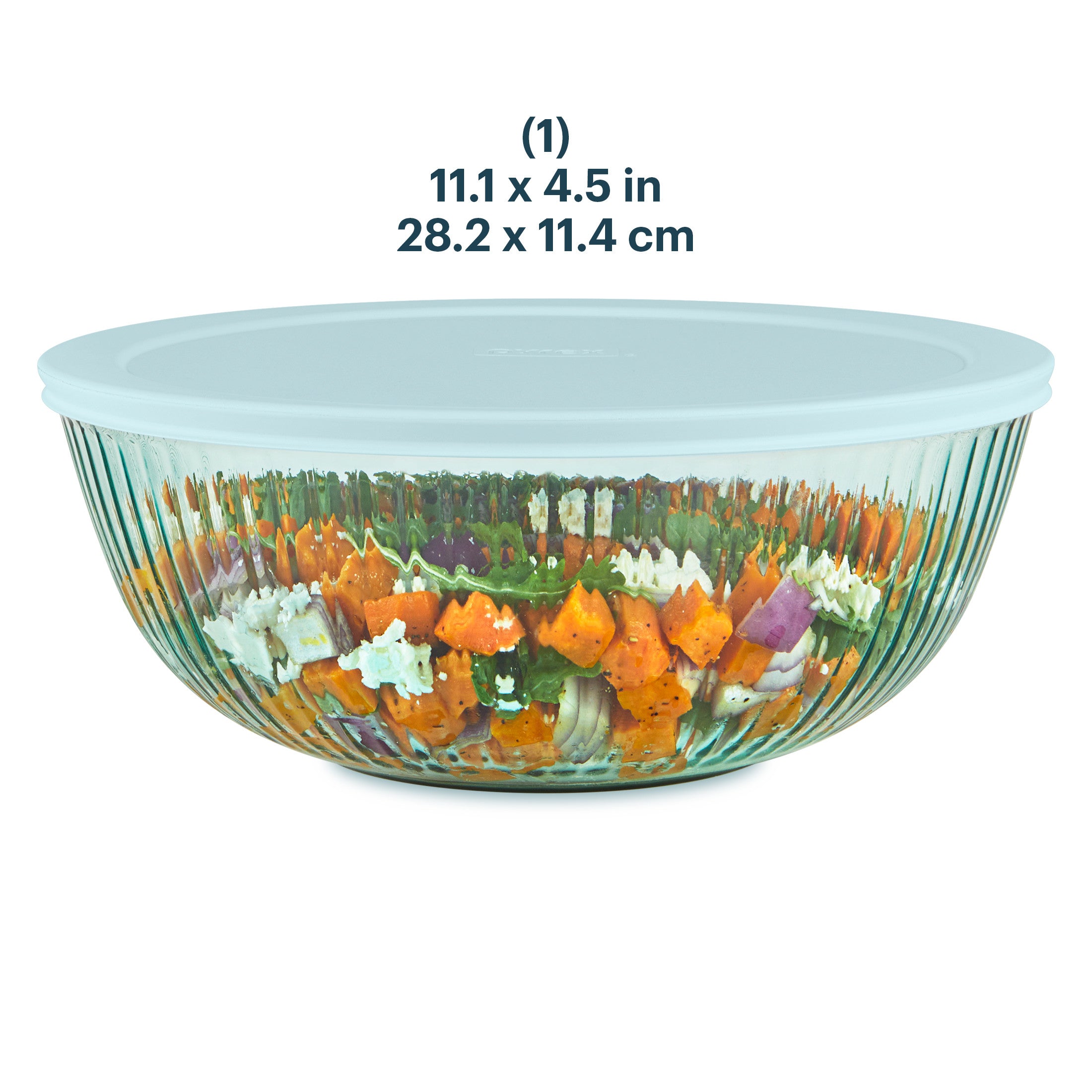 Pyrex® Colors Sculpted Tinted 4.5-quart Mixing Bowl with Lid. Aqua - Image 2
