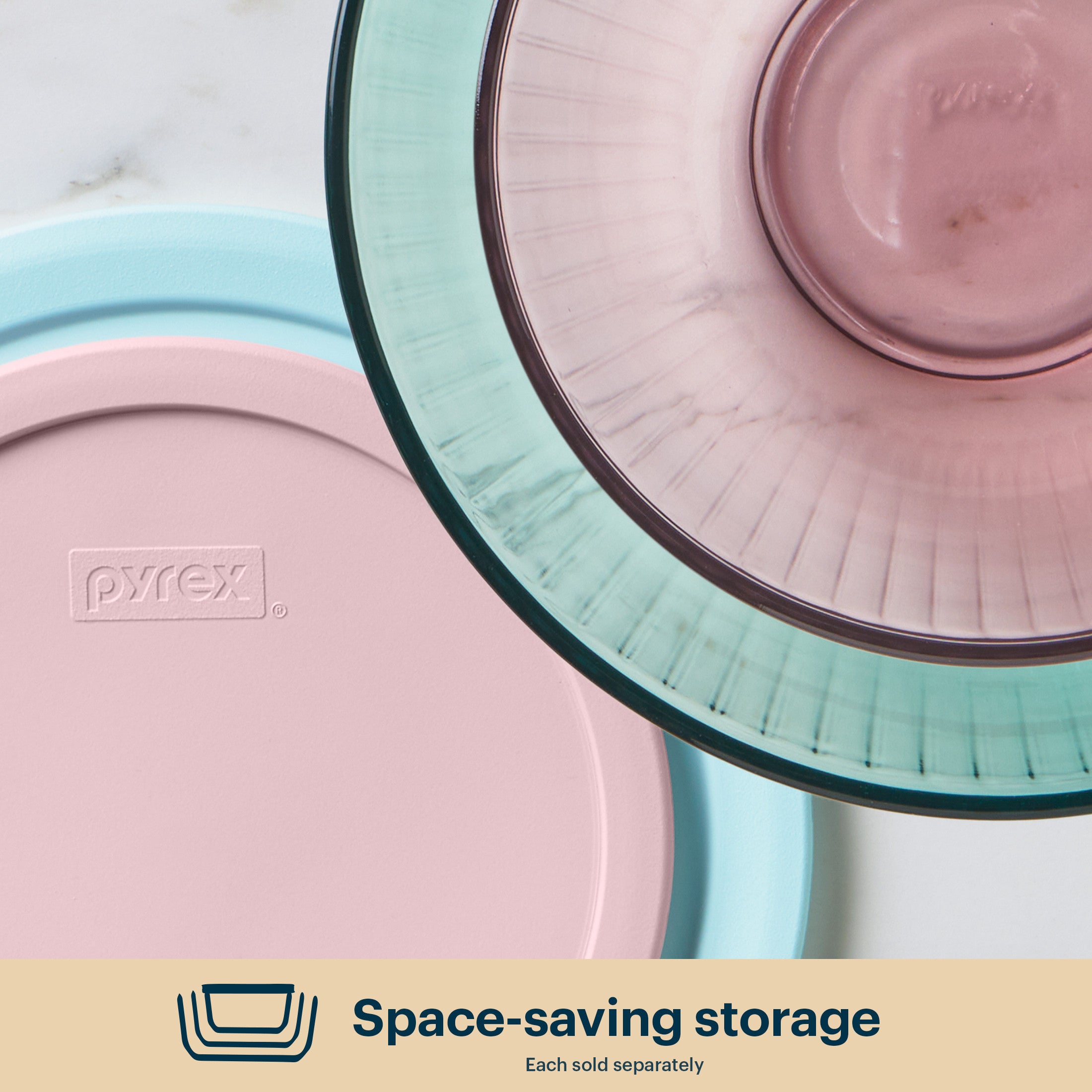 Pyrex® Colors Sculpted Tinted 4.5-quart Mixing Bowl with Lid. Aqua - Image 5