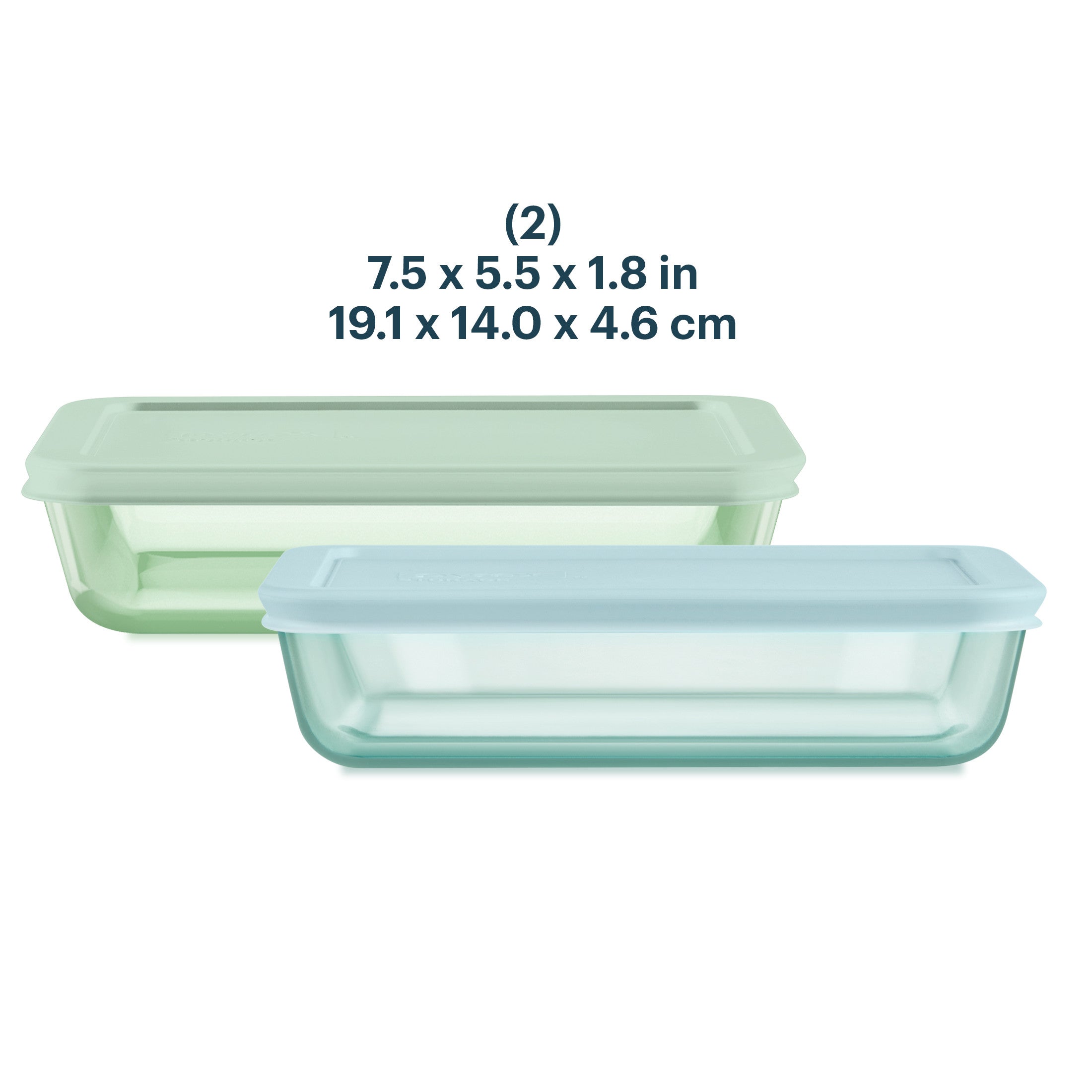 Pyrex® Simply Store® Tinted Glass 3-cup Rectangle Storage Containers. 4-pc Set. Mixed Colors - Image 3