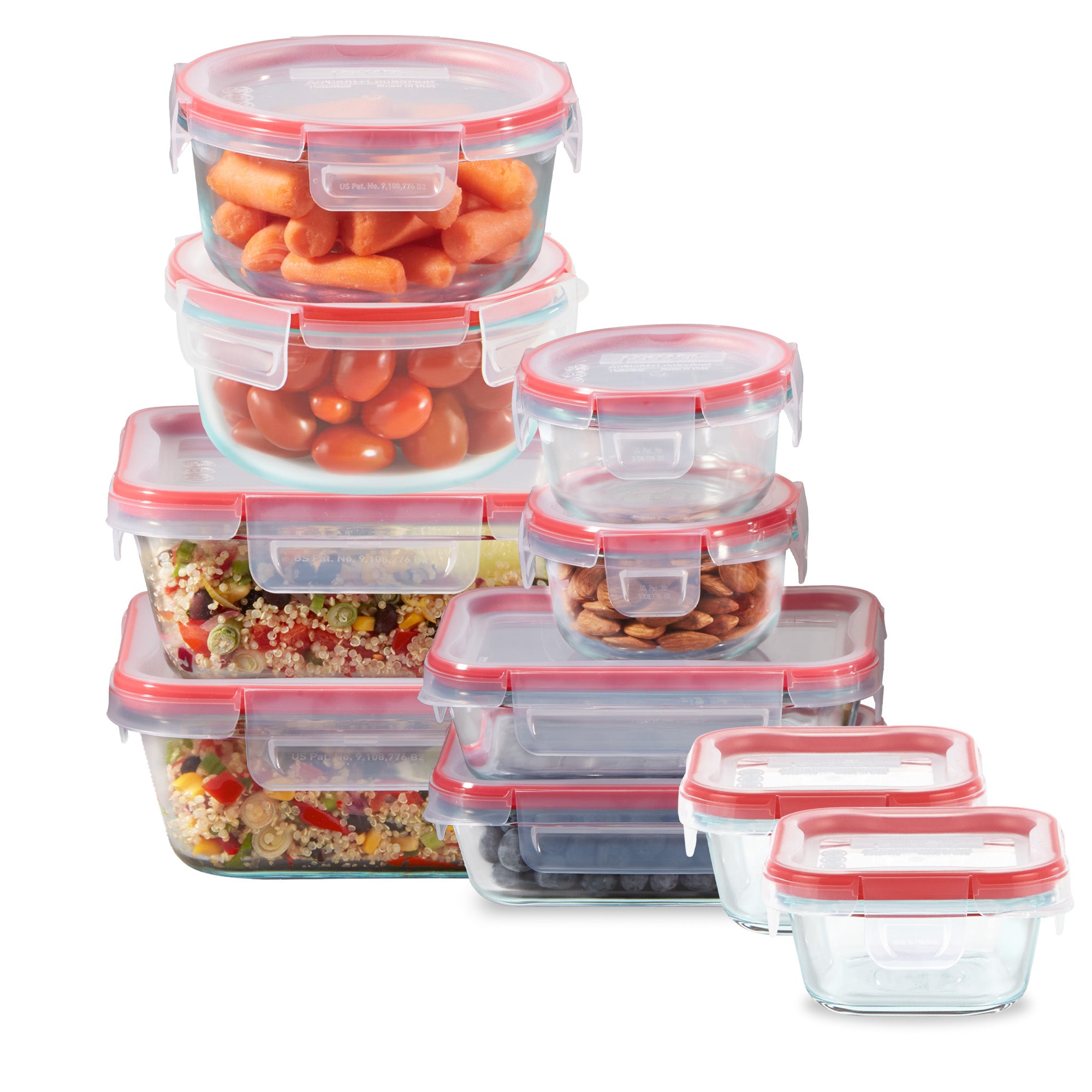 Pyrex? Freshlock? 20 Piece Glass Storage Set with Airtight Plastic Lids