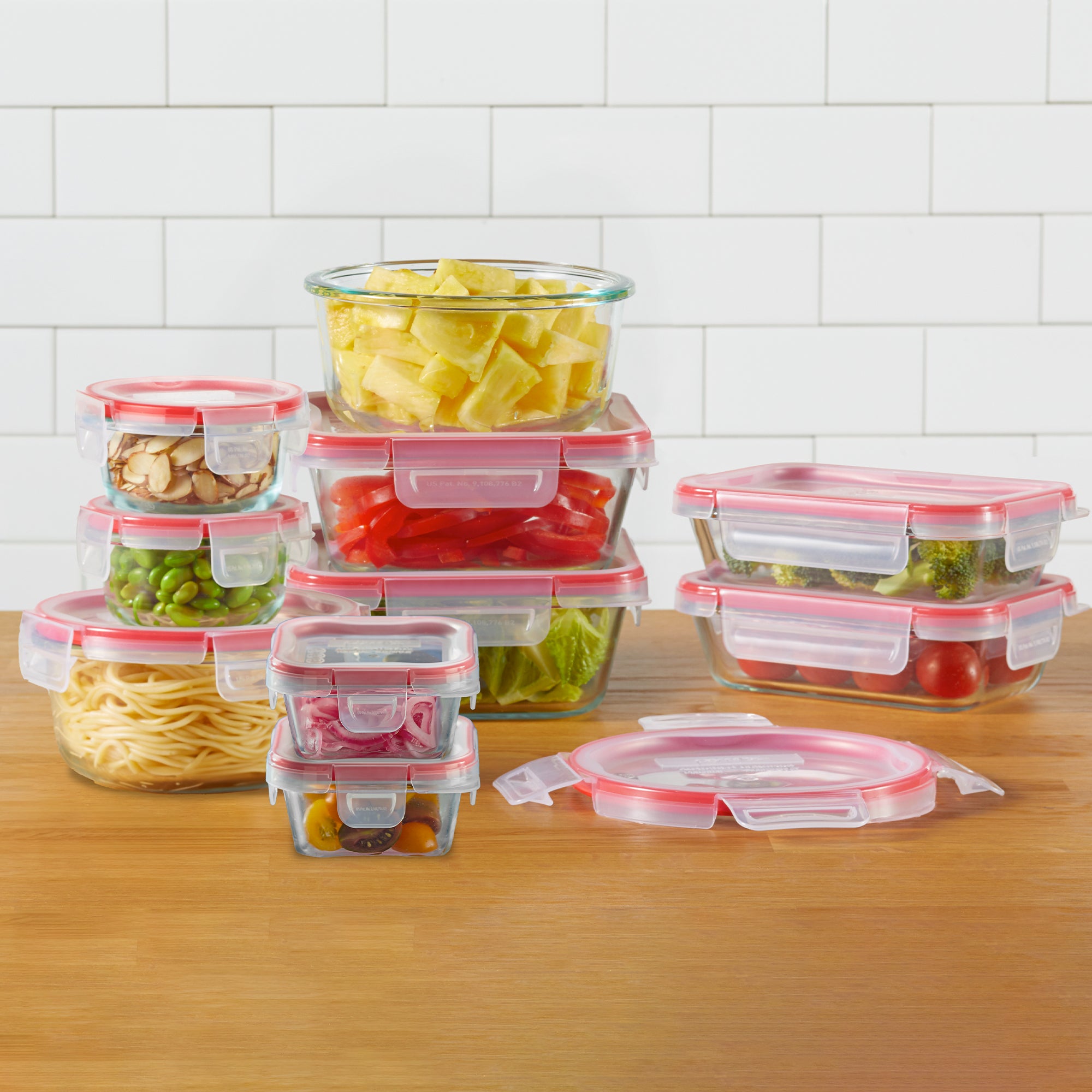 Pyrex? Freshlock? 20 Piece Glass Storage Set with Airtight Plastic Lids - Image 2