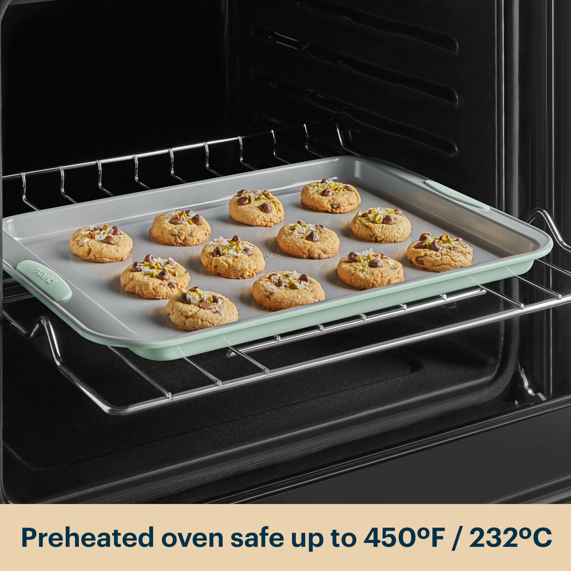 Pyrex? Metal Bakeware 3-Piece Large Cookie Sheet Set in Sage - Image 6