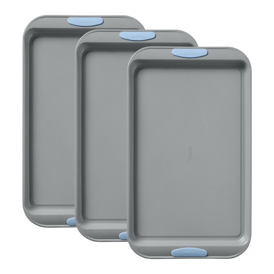 Pyrex® Metal Bakeware 3-Piece Large Cookie Sheet Set in Cerulean