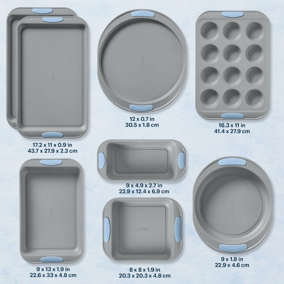 Pyrex? Metal Bakeware 8-Piece Set in Cerulean - Image 2