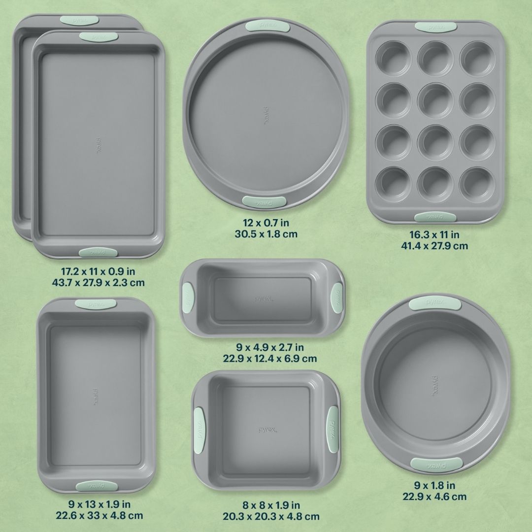 Pyrex? Metal Bakeware 8-Piece Set in Sage - Image 2