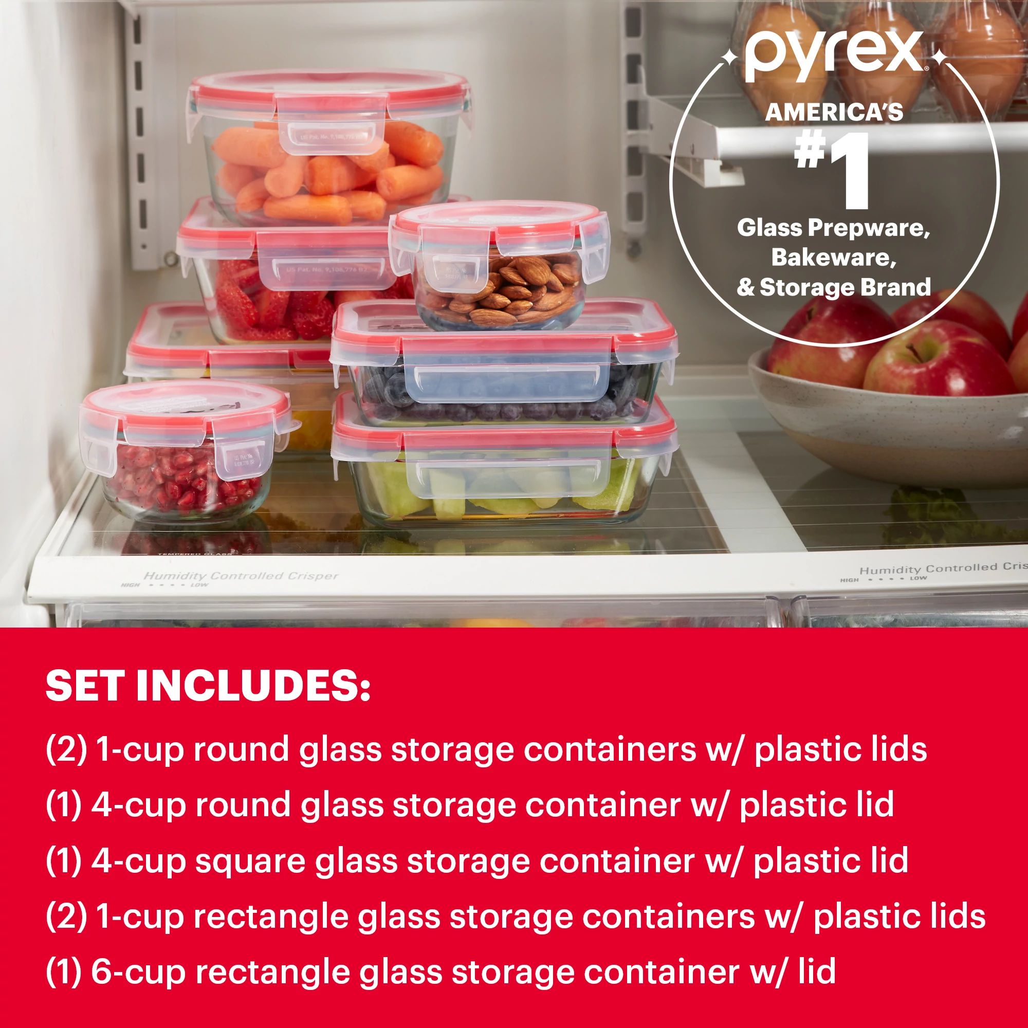 Pyrex? FreshLock? 14-piece Mixed-Size Glass Storage Set - Image 3