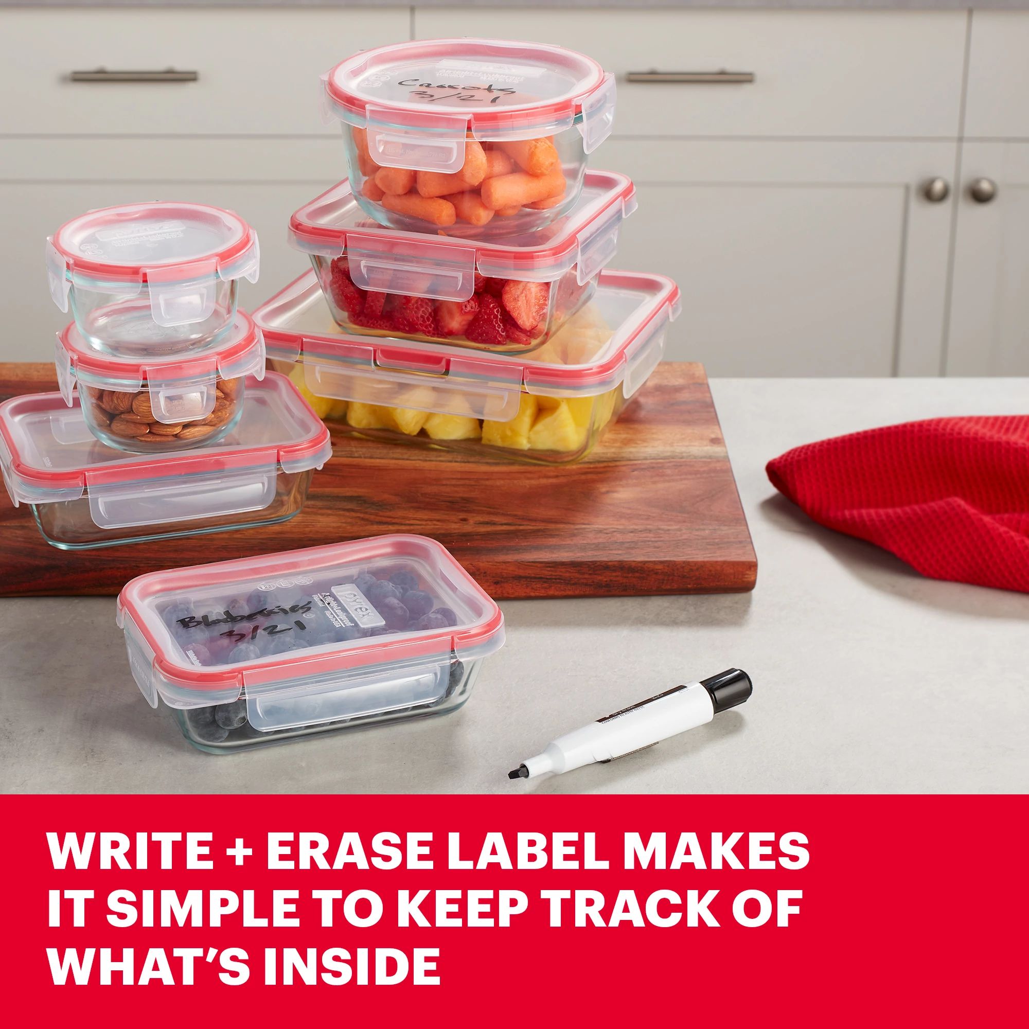 Pyrex? FreshLock? 14-piece Mixed-Size Glass Storage Set - Image 4