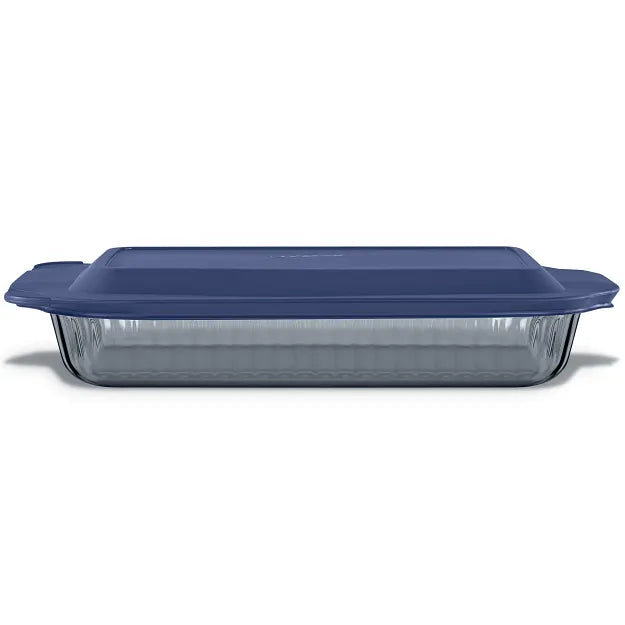 Pyrex? Colors Sculpted Tinted 9 x 13 Baking Dish with Plastic Lid. Smoke
