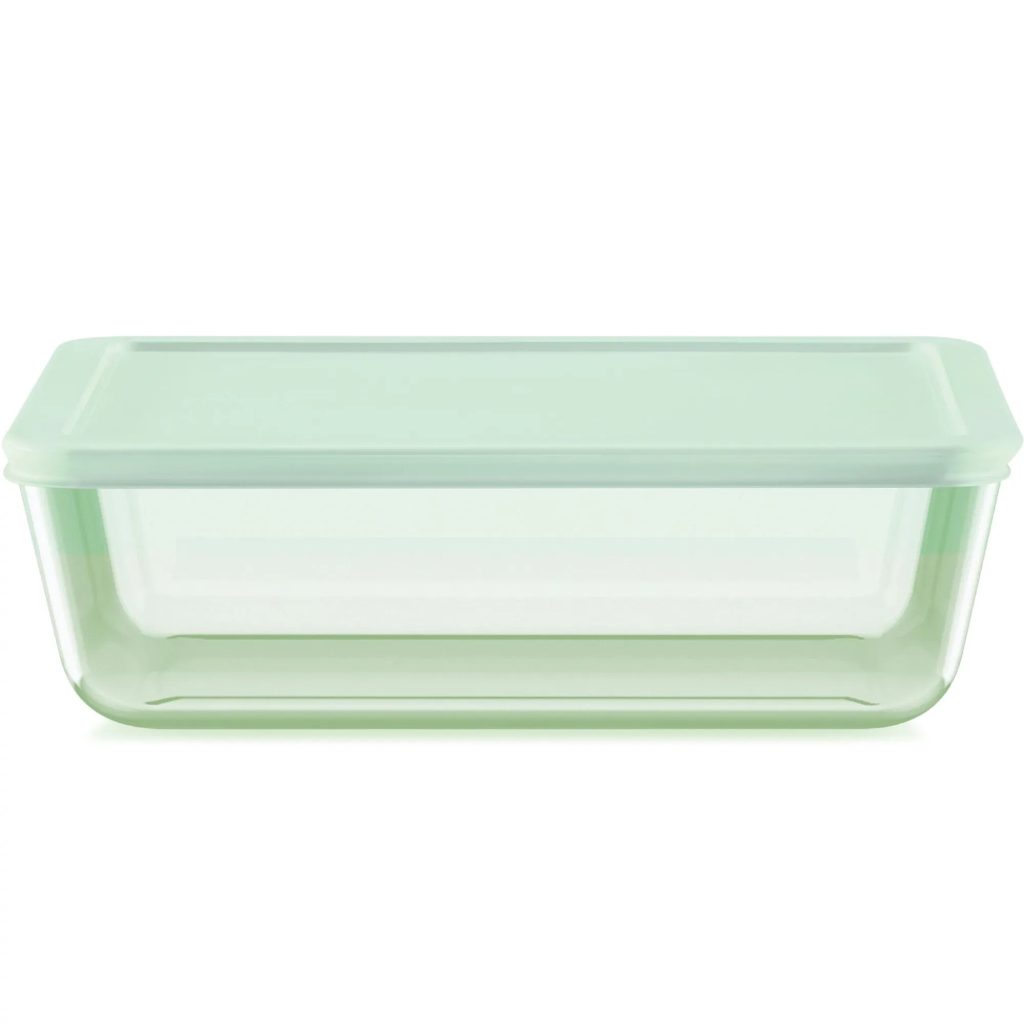 Pyrex? Simply Store? Tinted 11-cup Rectangle Storage with Green Plastic Lid