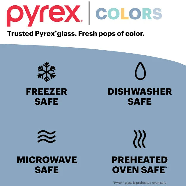 Pyrex® Colors Sculpted Tinted 4-piece Baking Set with Plastic Lids. Smoke - Image 6