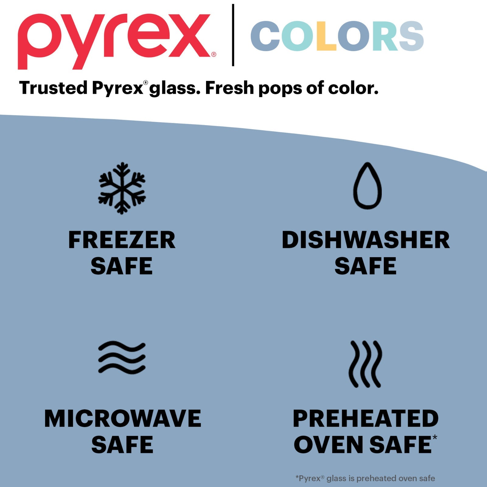 Pyrex? Simply Store? Tinted 10-piece Round Storage Set with Blue Plastic Lids - Image 6