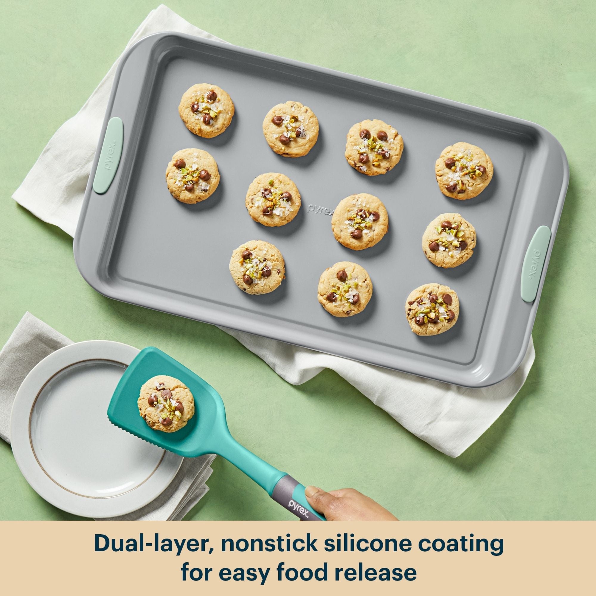 Pyrex? Metal Bakeware 3-Piece Set in Sage - Image 4
