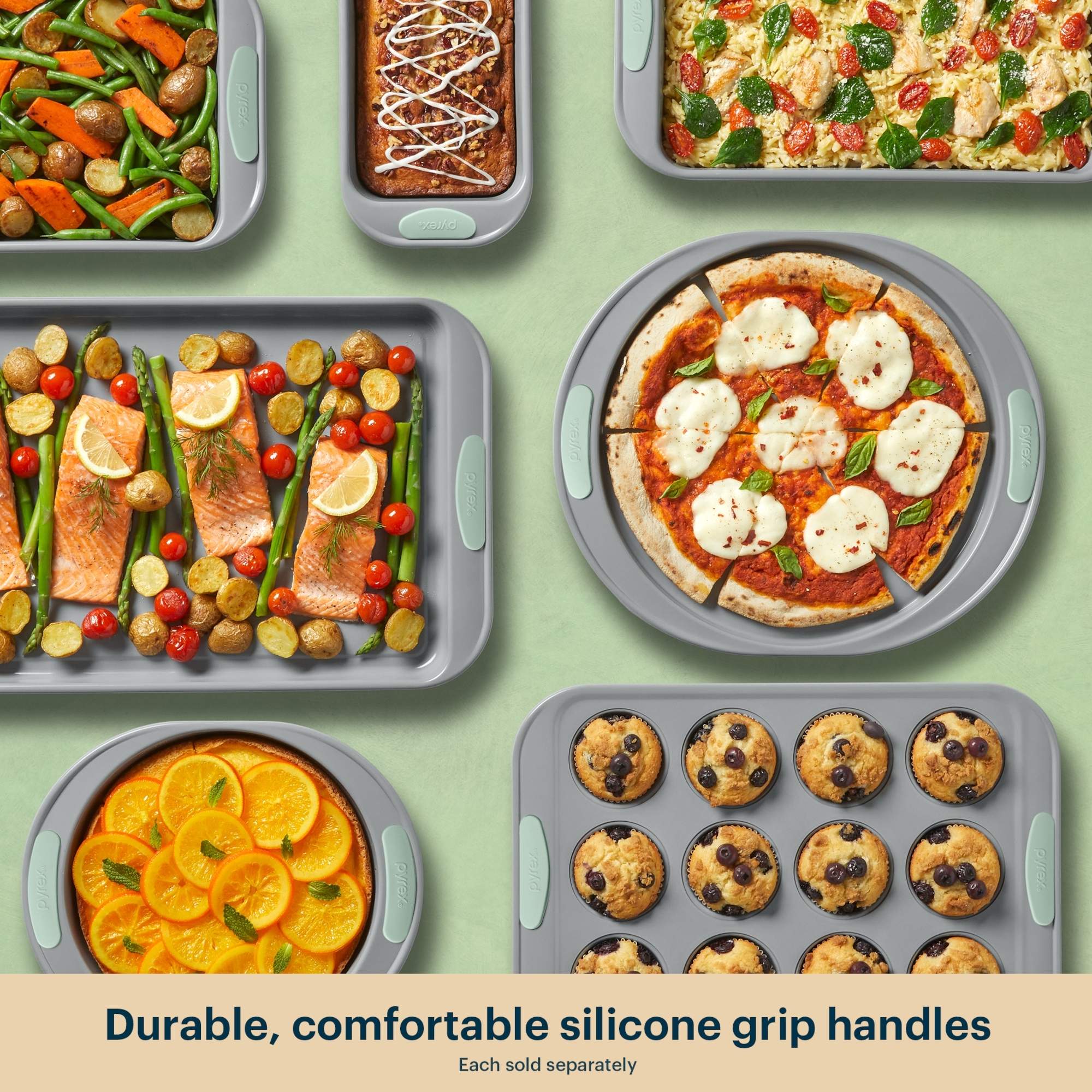 Pyrex? Metal Bakeware 3-Piece Set in Sage - Image 5