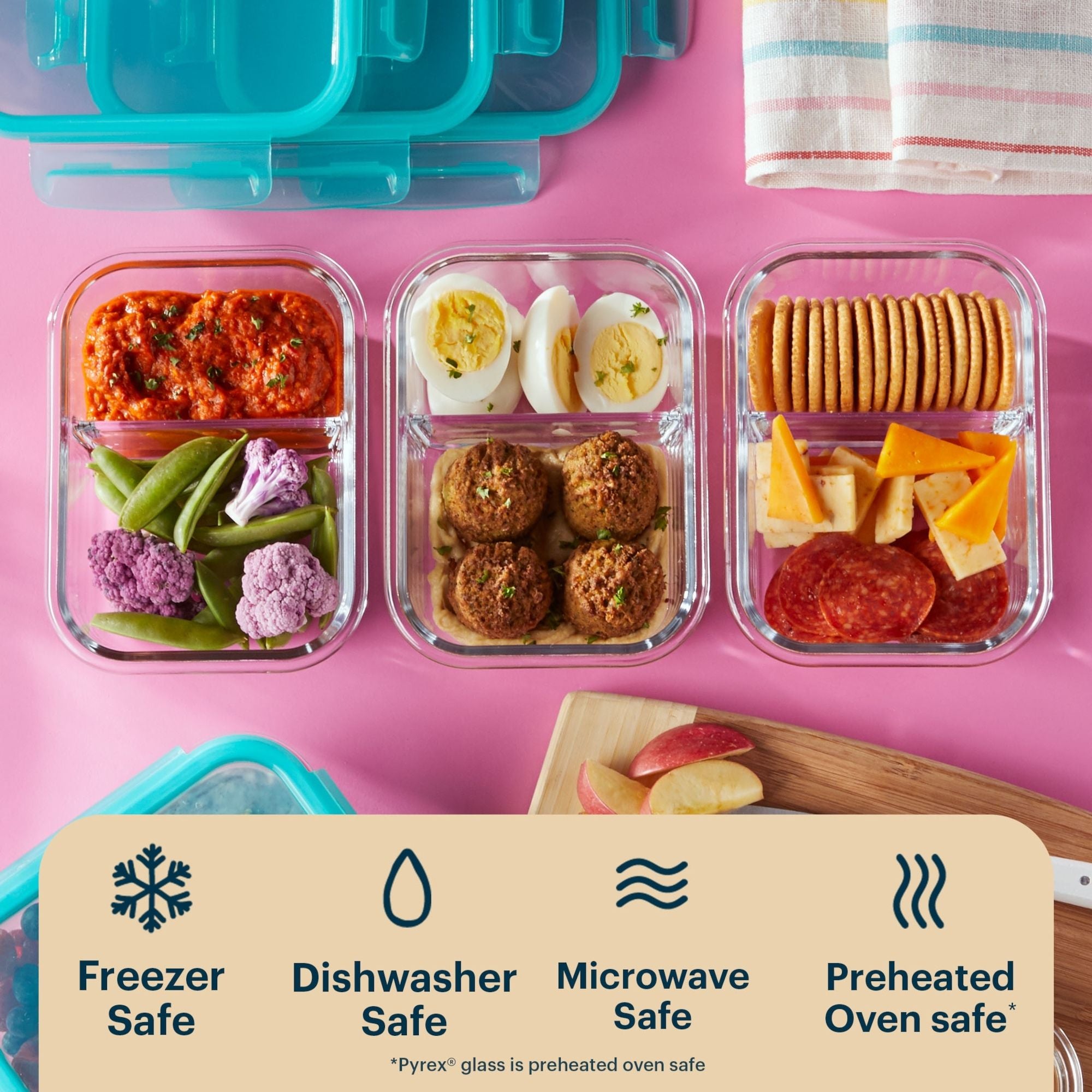 Pyrex? MealBox 10-Piece Divided Storage Set. 2.3 Cup - Image 6