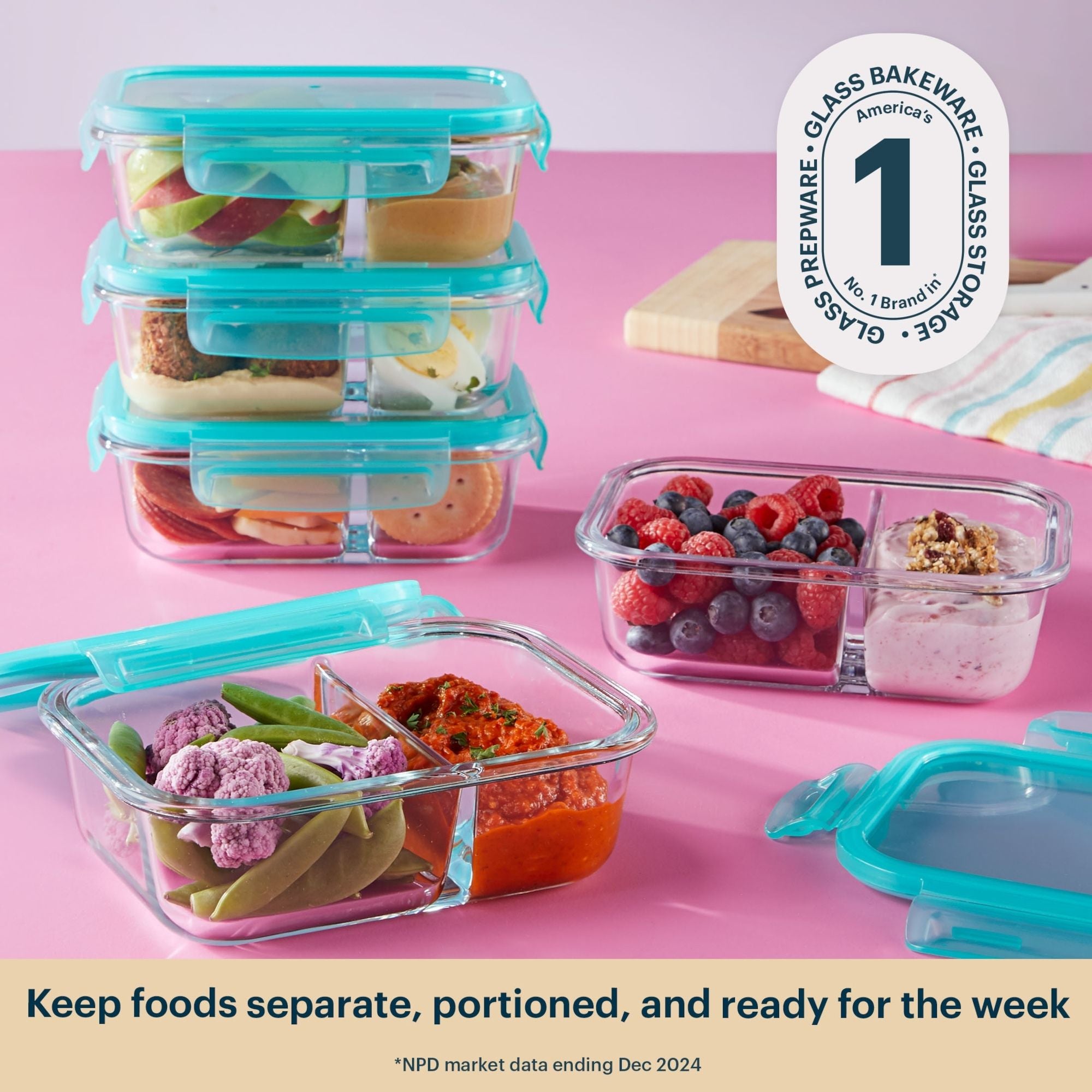 Pyrex? MealBox 10-Piece Divided Storage Set. 2.3 Cup - Image 4