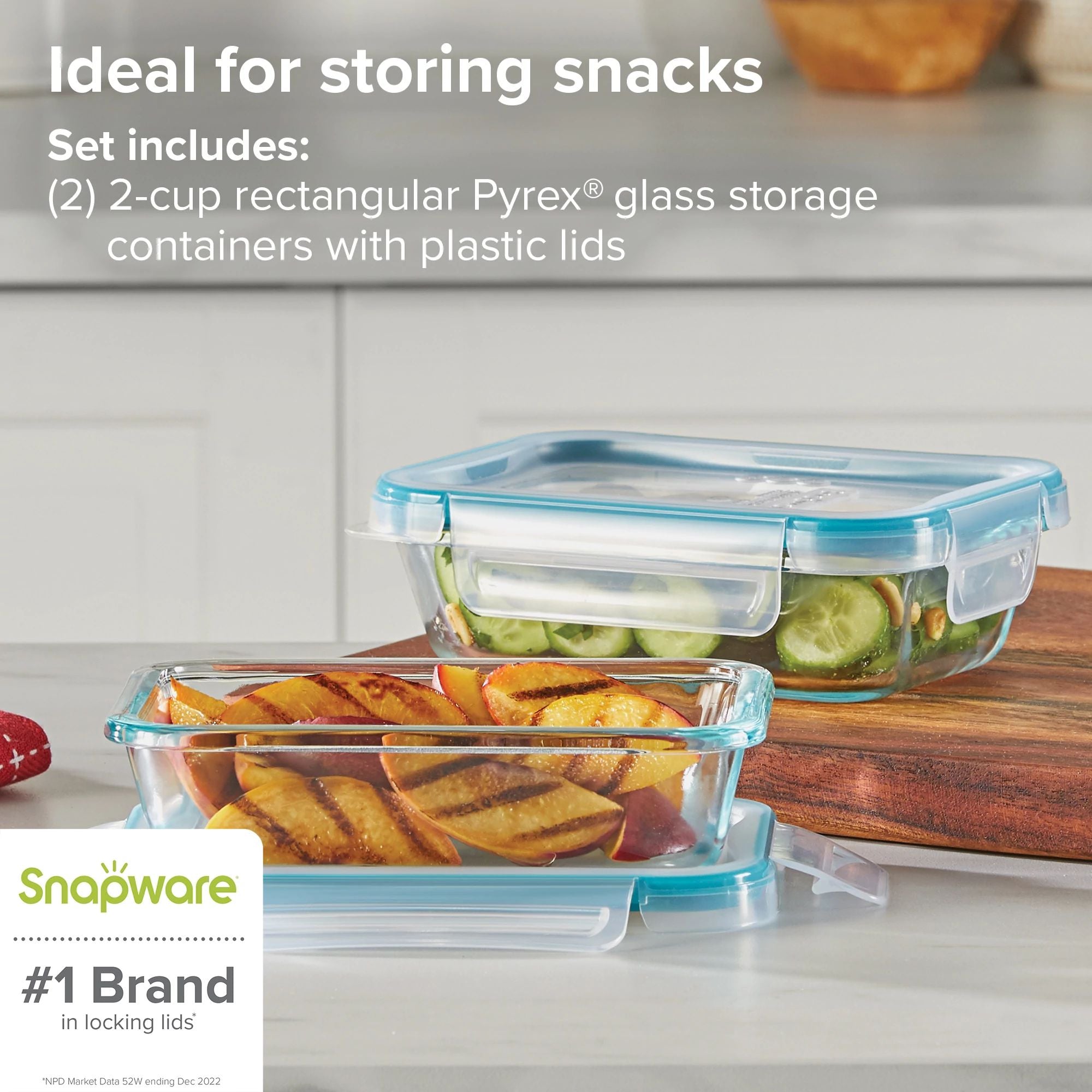 Snapware? Total Solution? Pyrex? 4-piece Glass Storage Set with Plastic Lids - Image 3