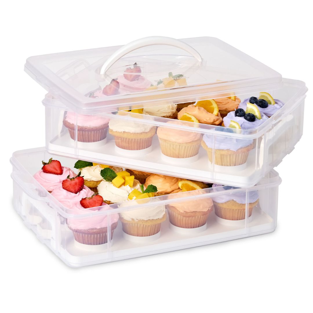 Snapware® Snap ‘N Stack Enter-Tainers 2-Layer Cookie. Cake & Brownie Carrier - Image 2