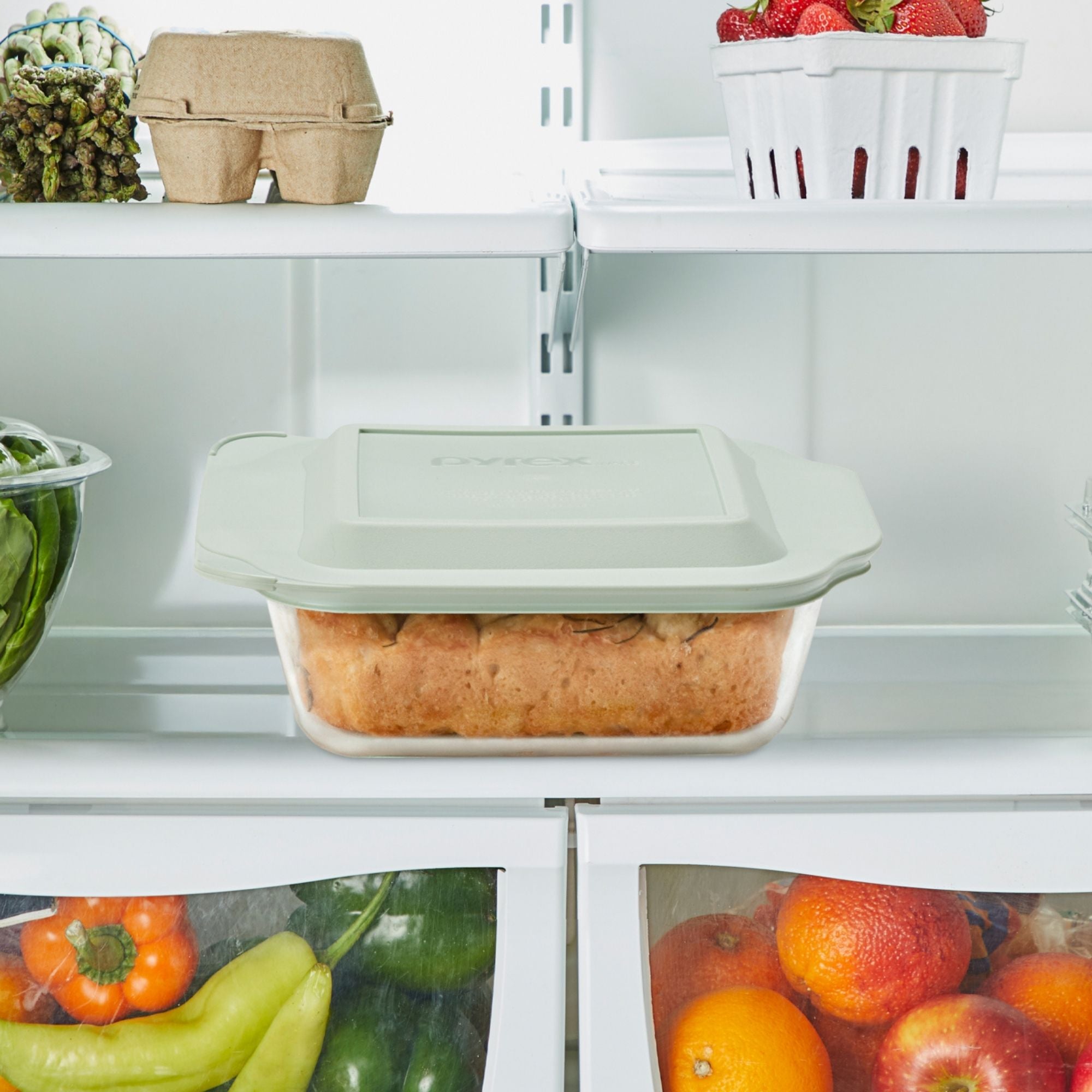 Pyrex? Deep 8 Square Glass Baking Dish with Sage Green Lid - Image 4